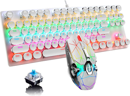 Avelena | 87-Tasten Mechanische Gaming-Tastatur RGB Hintergrundbeleuchtet Blaue Schalter