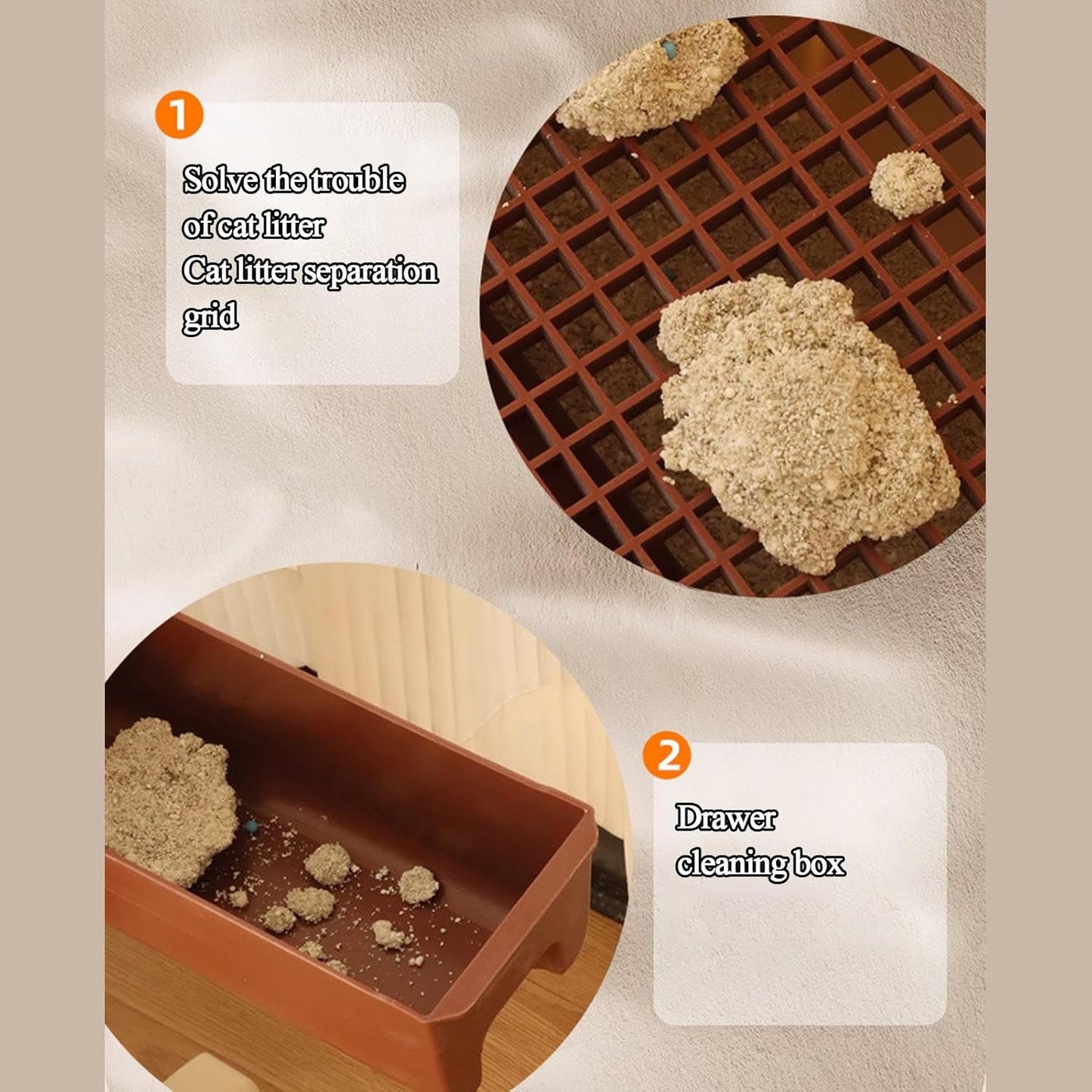 Avelena | Automatische geruchlose Katzenbox mit offener Oberseite – Felvora