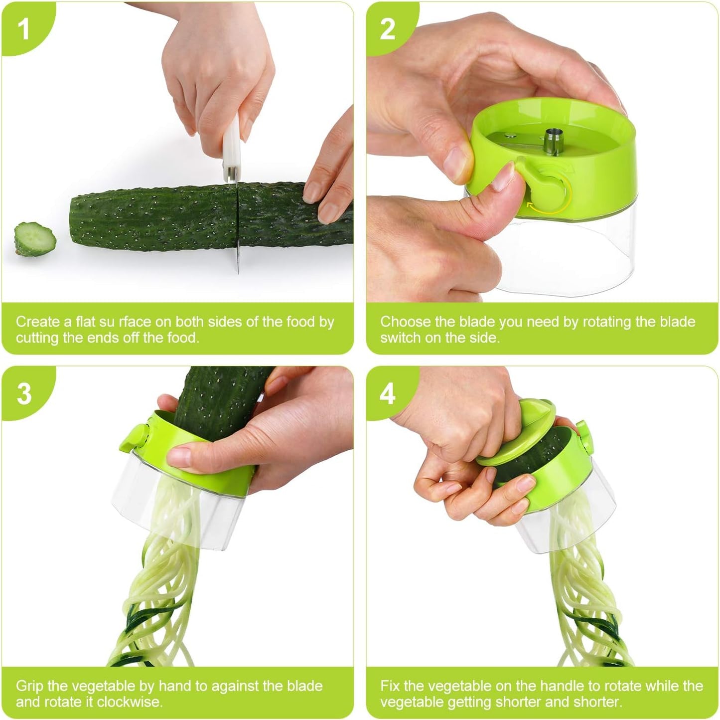 Avelena | 4-In-1 Zoodle Maker – Gemüse Spiral Schneider