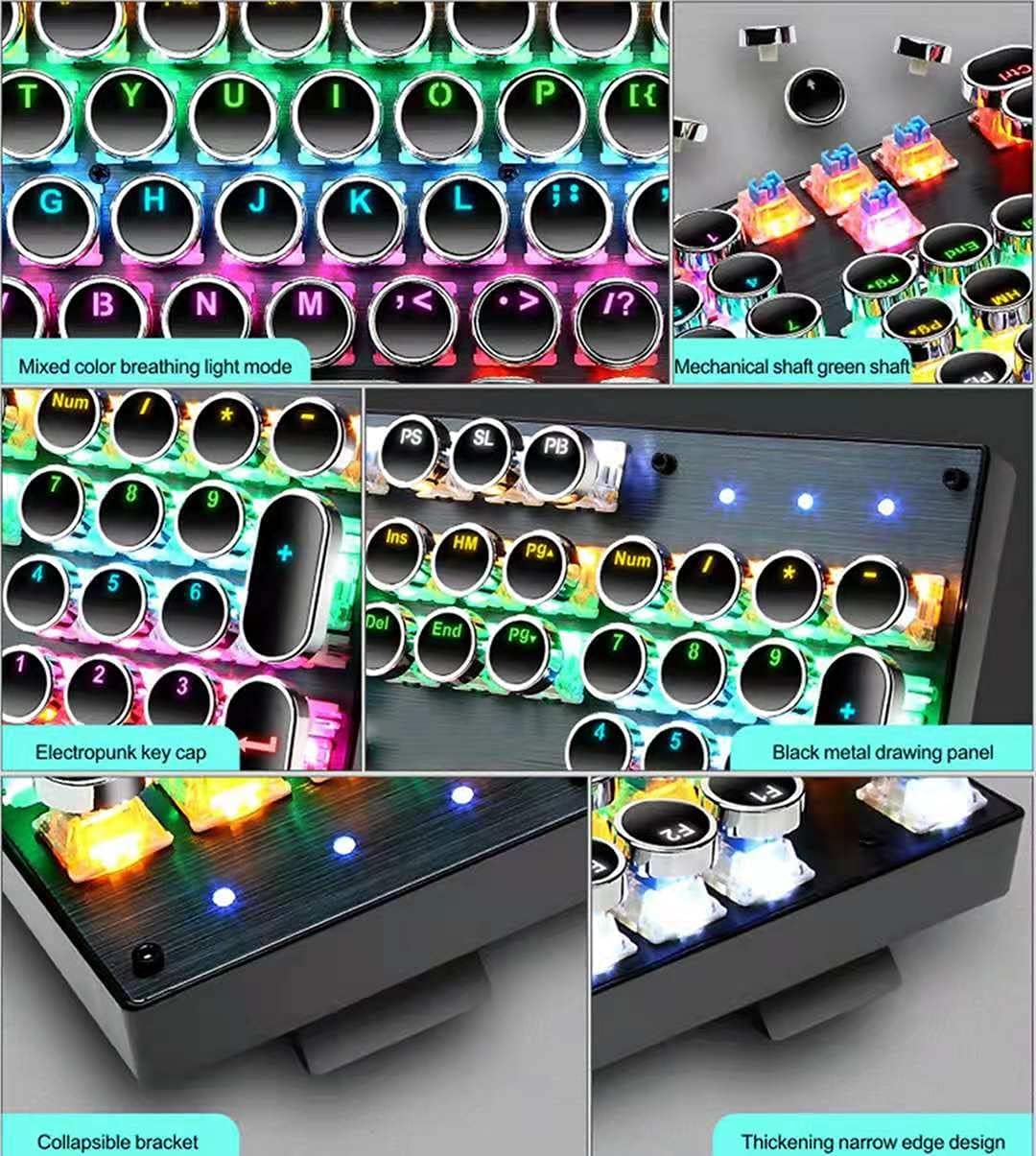 Avelena | 87-Tasten Mechanische Gaming-Tastatur RGB Hintergrundbeleuchtet Blaue Schalter