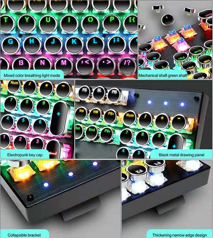 Avelena | 87-Tasten Mechanische Gaming-Tastatur RGB Hintergrundbeleuchtet Blaue Schalter