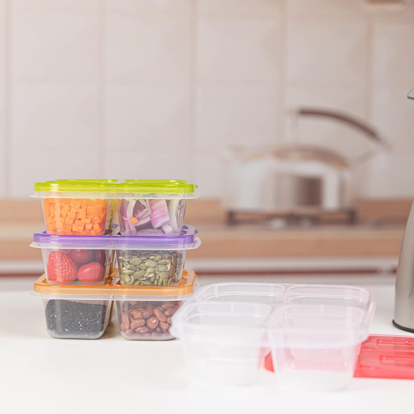Avelena | 6Er-Pack Wiederverwendbare Bento-Box Mahlzeiten Vorbereitungsset