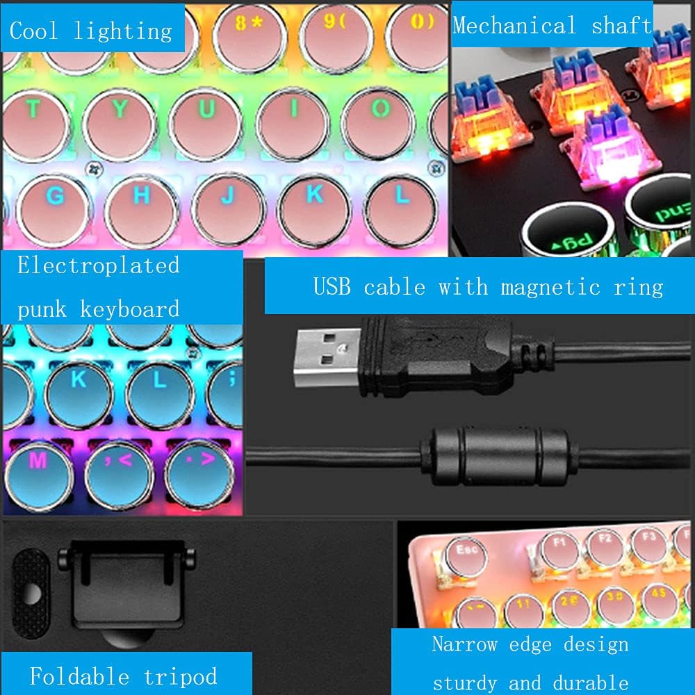 Avelena | 87-Tasten Mechanische Gaming-Tastatur RGB Hintergrundbeleuchtet Blaue Schalter