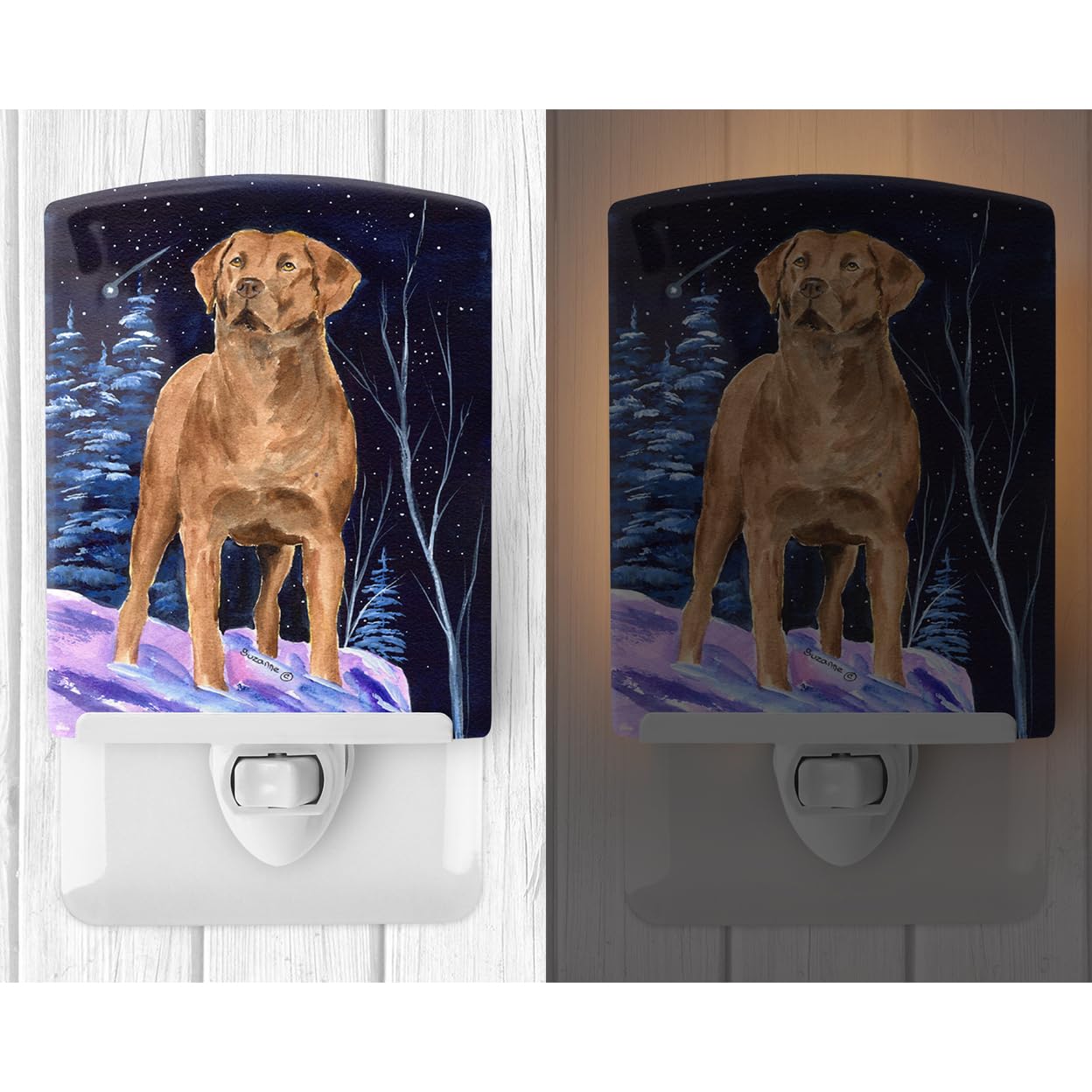 Avelena | Treasures Sternenhimmel Chesapeake Bay Retriever Keramische Nachtblume, 6X4X3, Ul-Approved