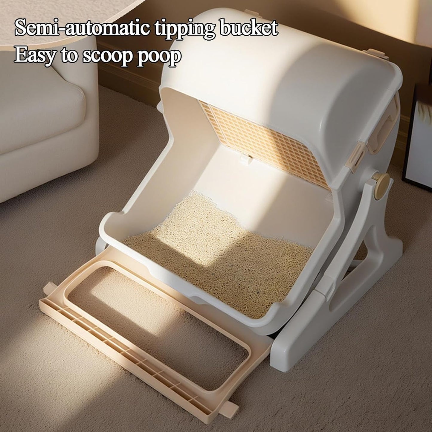 Avelena | Automatische geruchlose Katzenbox mit offener Oberseite – Felvora