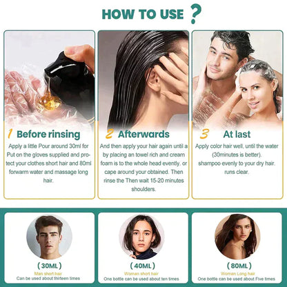 Avelena | Schwarze Haarfärbe-Shampoo - Ayurveda Keine Nebenwirkungen