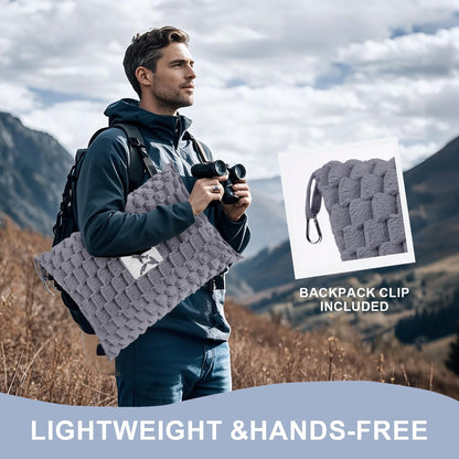 Avelena | Verpackbares Flanell-Reise-Decke mit Kissenbeutel und Gepäckschlauch – Trevora