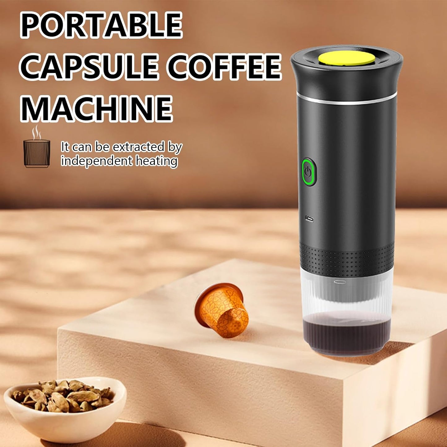 Avelena | Tragbare 3-in-1 Espresso-Kaffeemaschine mit wiederaufladbarem Akku – Raverno