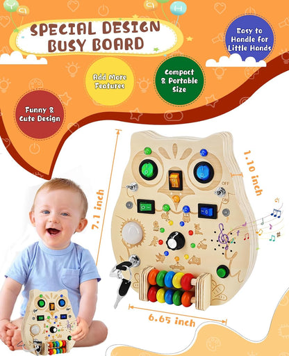 Avelena | SparkOwl Holz Lichtboard – Kinder LED Lernspielzeug