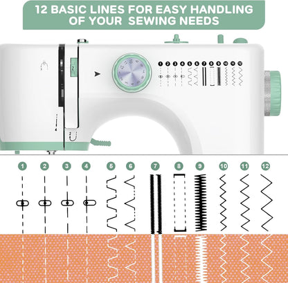 Avelena | Tragbare Nähmaschine mit 12 Stichen & Erweiterungstisch – StitchPro