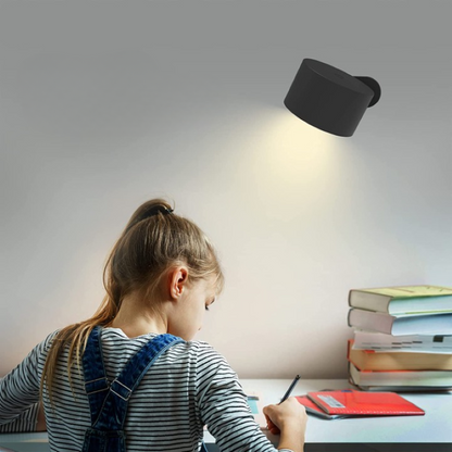 Avelena | LED Wandleuchten, Wandmontierte Lampen mit wiederaufladbarem batteriebetriebenem 3 Farbtemperaturen & 3 Helligkeitsstufen 360° drehbare magnetische Kugel, kabellose Wandleuchten für Studium Lesen Nachttisch