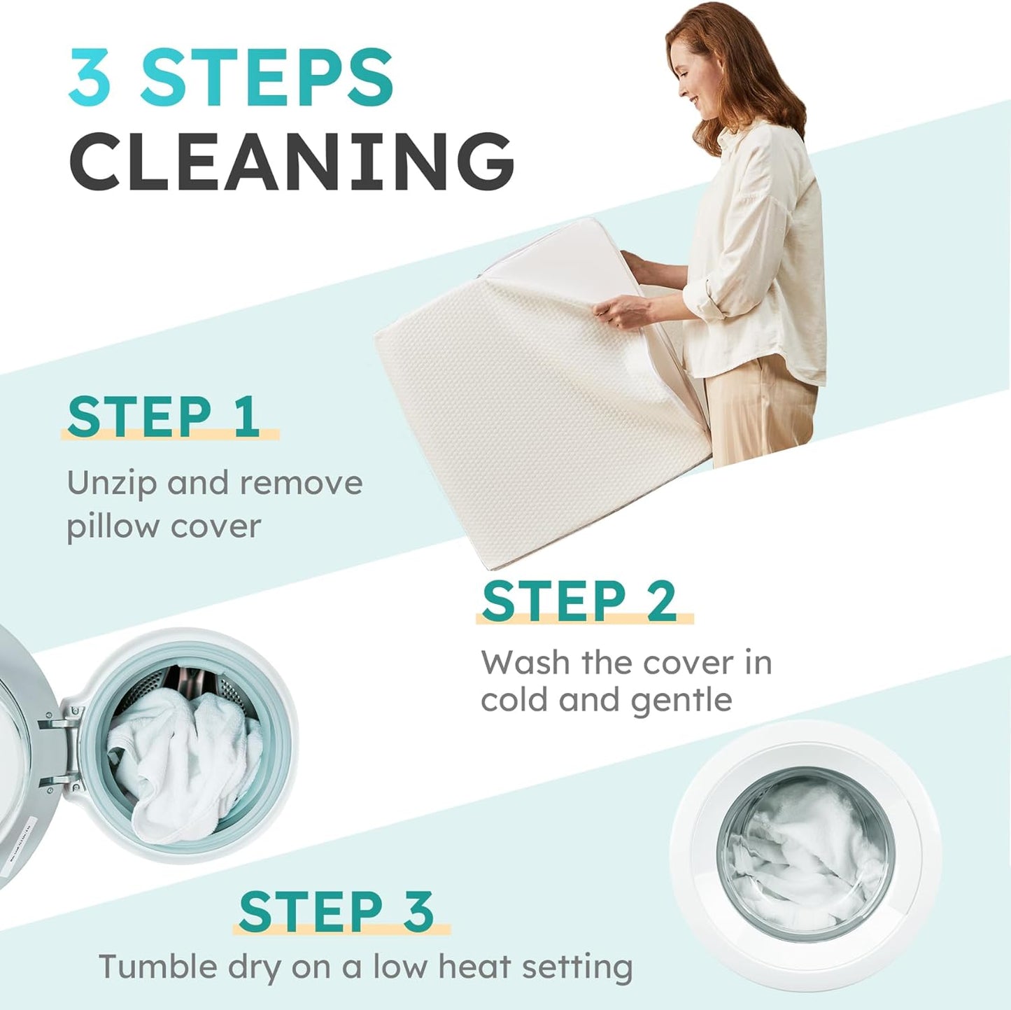 Avelena | Deluxe geneigtes Keilstützkissen | Kühlendes Gel-Memory-Schaum, abnehmbarer Bezug & ideal zur Linderung von Rückenschmerzen und Sodbrennen