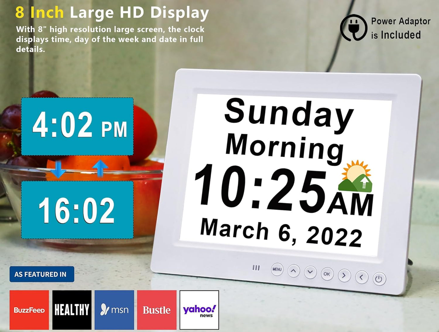 Avelena | 11,5-Zoll Digitaler Kalender Tagesuhr mit 19 Erinnerungen – Claryon