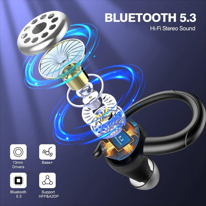Avelena | Drahtlose Bluetooth 5.3 Sport-Ohrhörer mit Geräuschreduzierung und 48H Wiedergabe – Zeyora