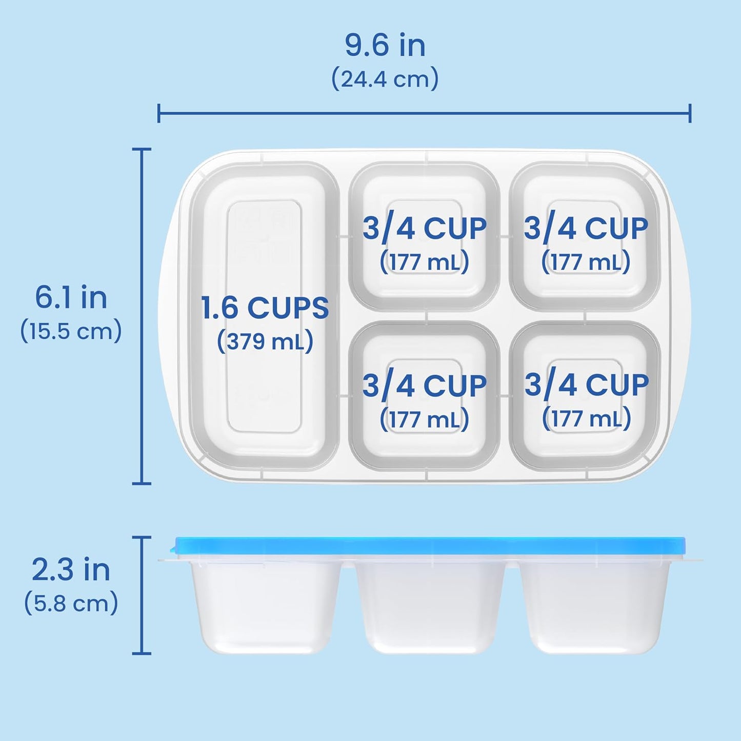 Avelena | Nachhaltige 5-Fächer Aufbewahrungsboxen Set Von 8