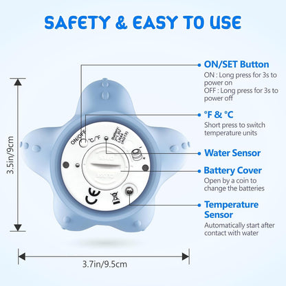 Avelena | AquaVeilig Baby Badthermometer – digitales Display mit 3 Farben und Temperaturwarnung