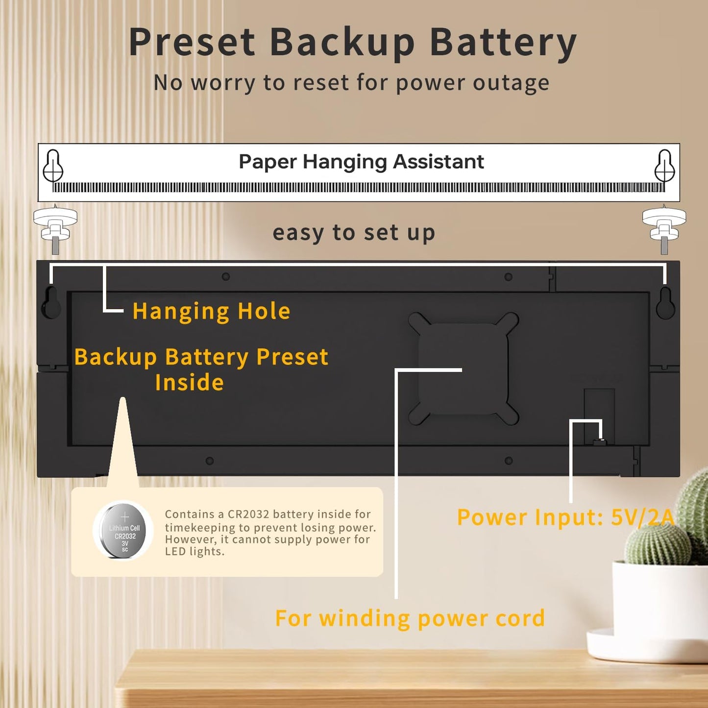 Avelena | 16-Zoll RGB Digital Wand- & Tischwecker mit Fernbedienung – Lumeris