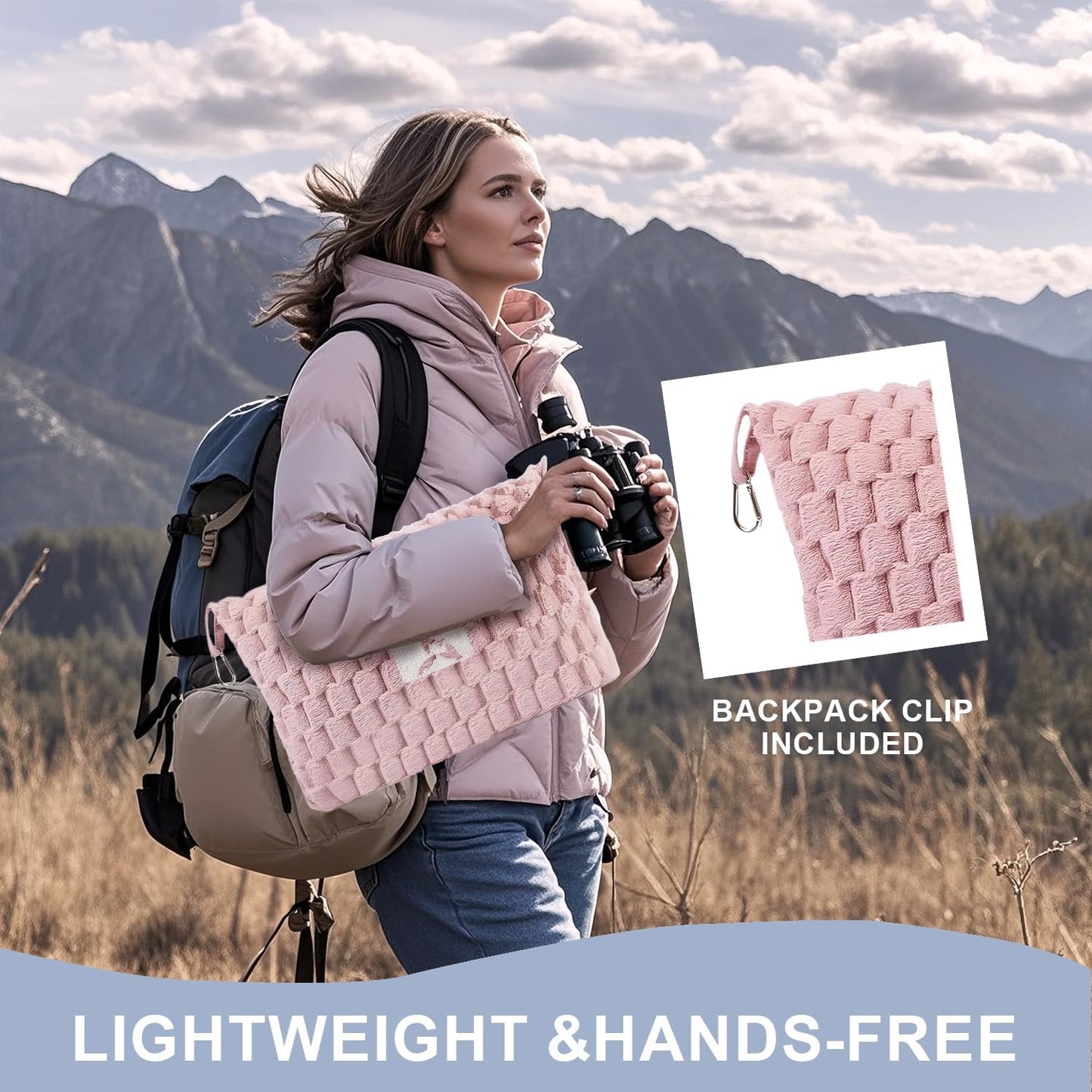 Avelena | Verpackbares Flanell-Reise-Decke mit Kissenbeutel und Gepäckschlauch – Trevora