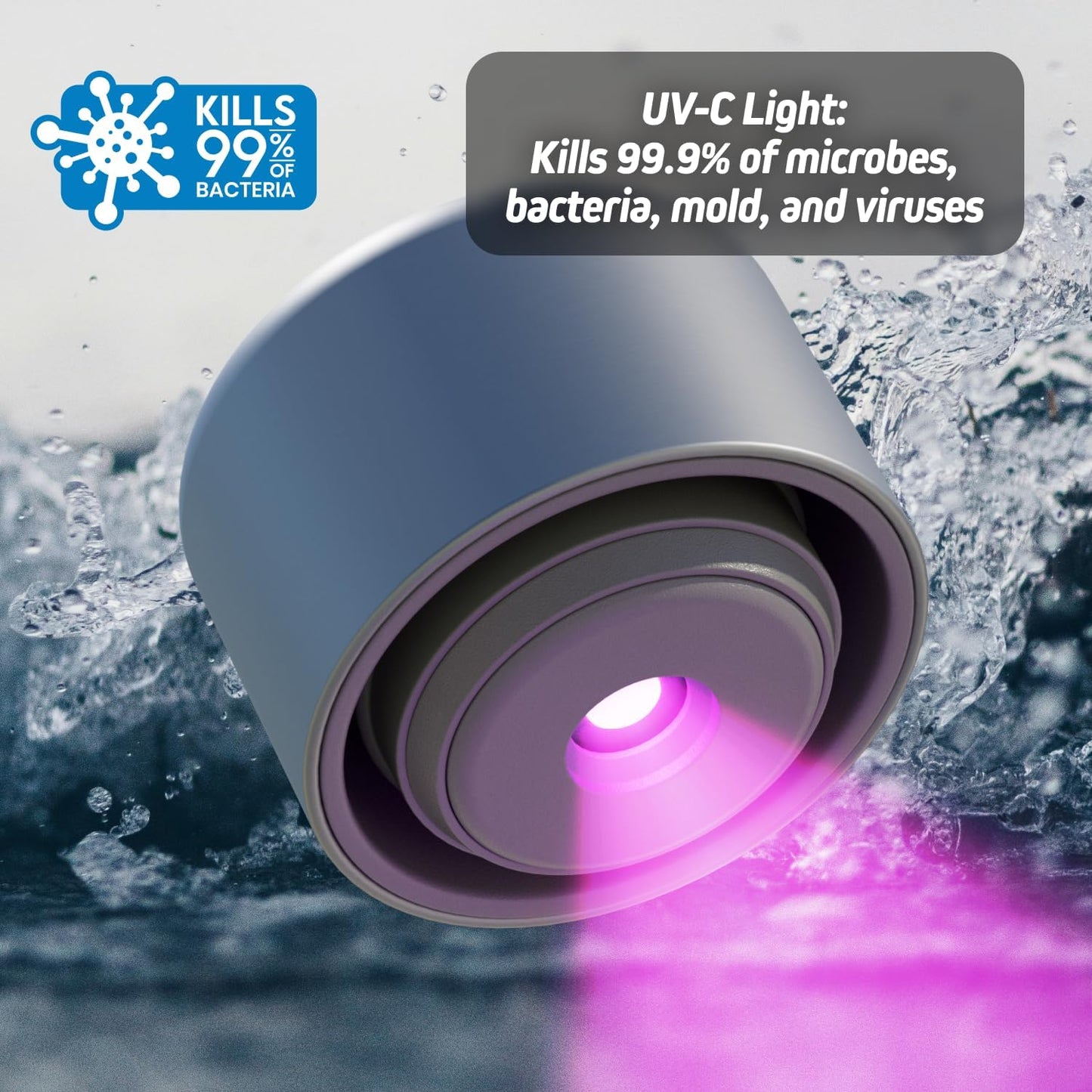 Avelena | Aquyn UV Licht Wasserflasche – Smarte Wasserflasche mit UV-Stilisierung für sauberes Trinkwasser