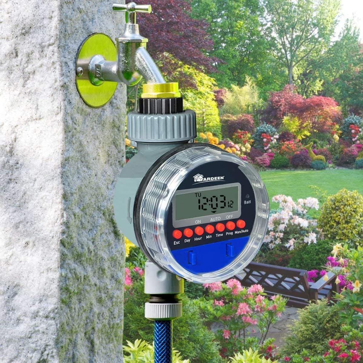Avelena | Digitale Bewässerungsuhr mit LCD-Display – Automatische Gartenbewässerung für Pflanzen