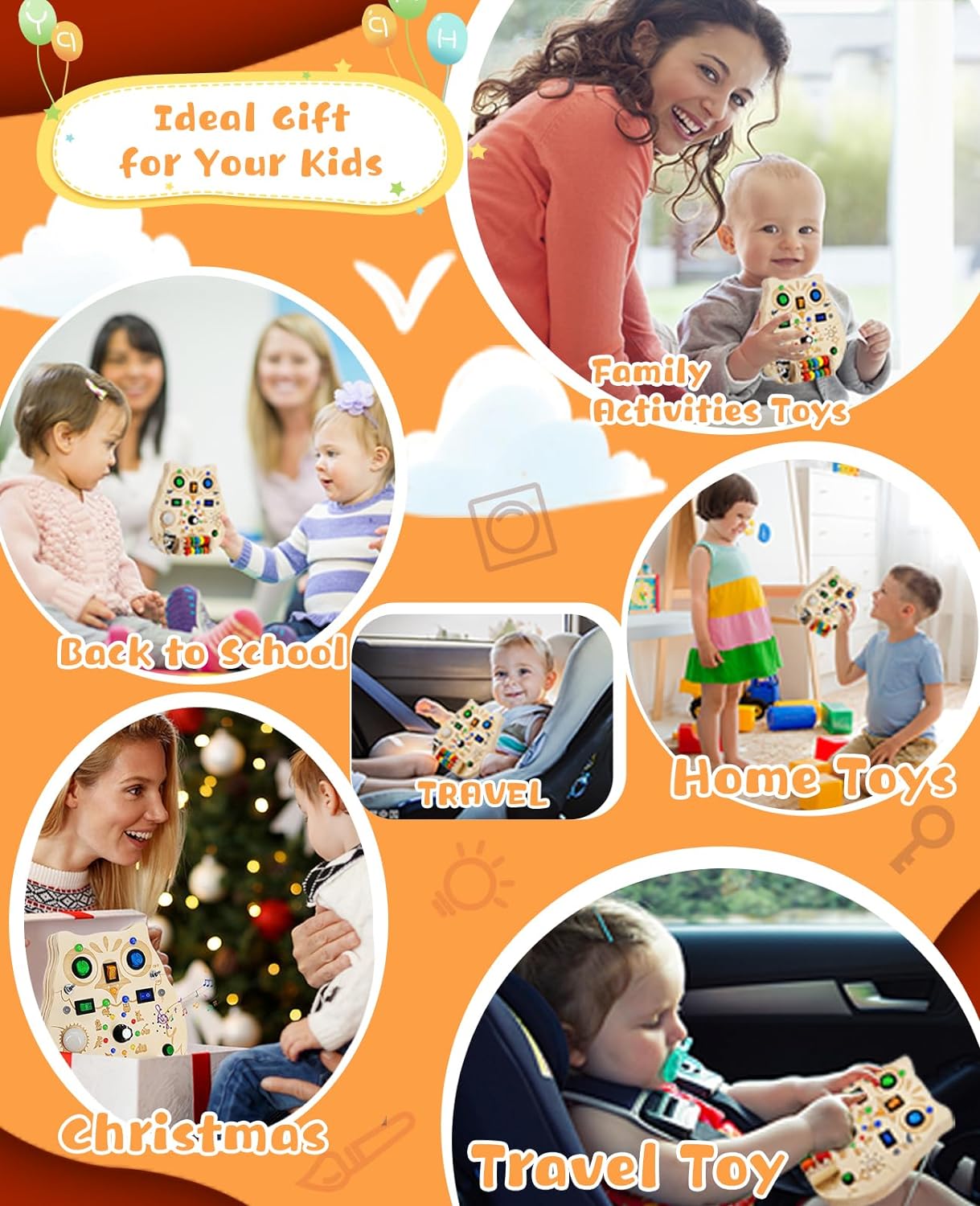 Avelena | SparkOwl Holz Lichtboard – Kinder LED Lernspielzeug