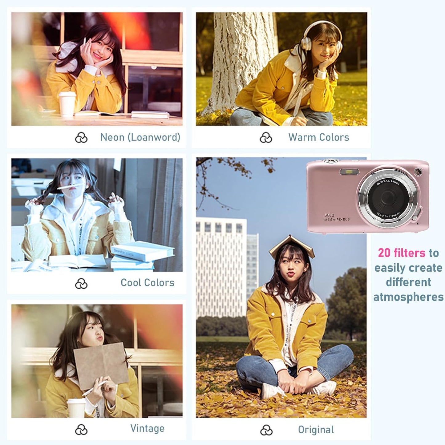 Avelena | 4K Kompakte Digitalkamera mit 58MP Fotos und 16X Zoom – Lumora