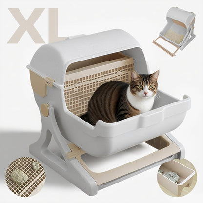 Avelena | Automatische geruchlose Katzenbox mit offener Oberseite – Felvora