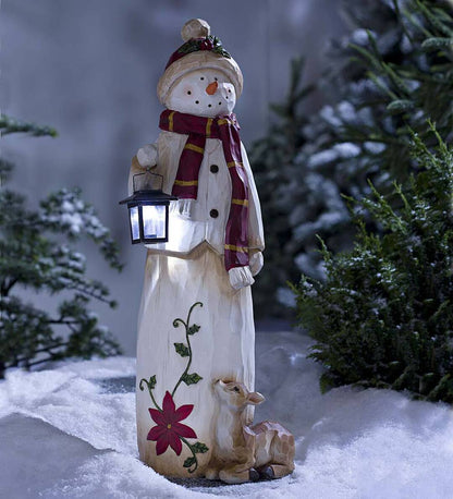 Avelena | Woodland Schneemann mit Solar Laterne