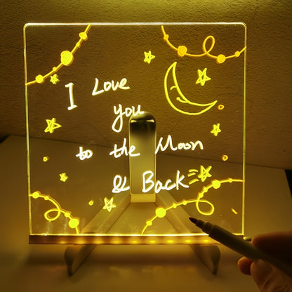Avelena | USB LED Notizboard mit 12 Farbstiften - Leuchtende Nachrichtenboard für Büro & Zuhause