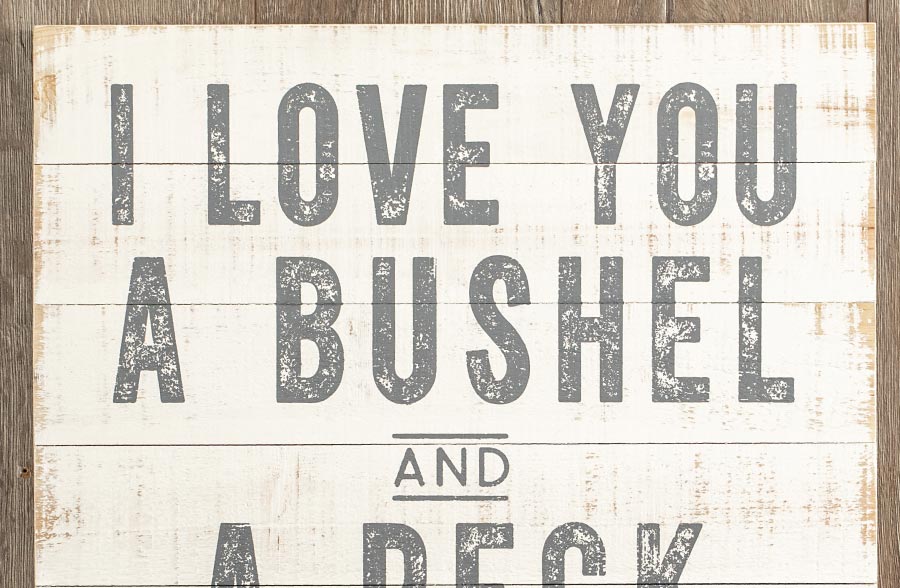 Avelena | Bushel And A Peck Shiplap Zeichen