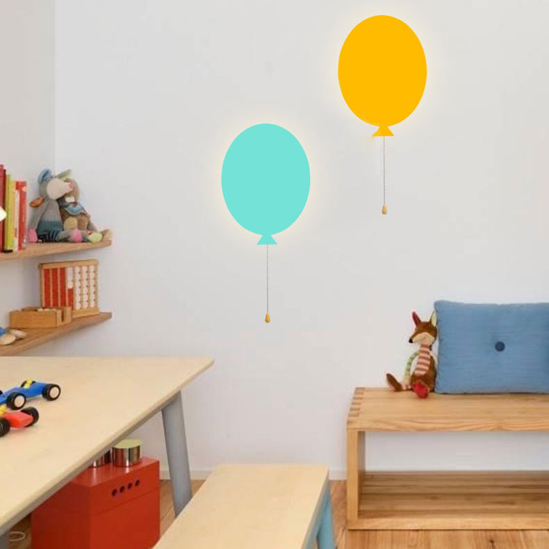 Avelena | Holz Slim Panel Ballon Wandlampe Cartoon Led Wandbeleuchtung für Kinderzimmer Kindergarten