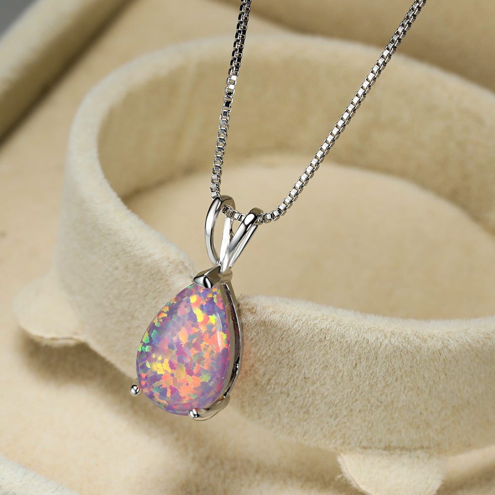 Avelena | Minimalist Drop Opal Pendant Necklace Selina