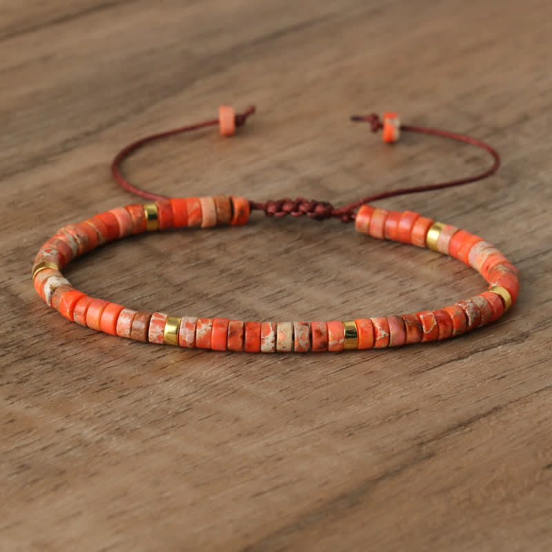 Avelena | Geflochtenes Armband mit 2,4 Mm Natursteinrollen Seraphina