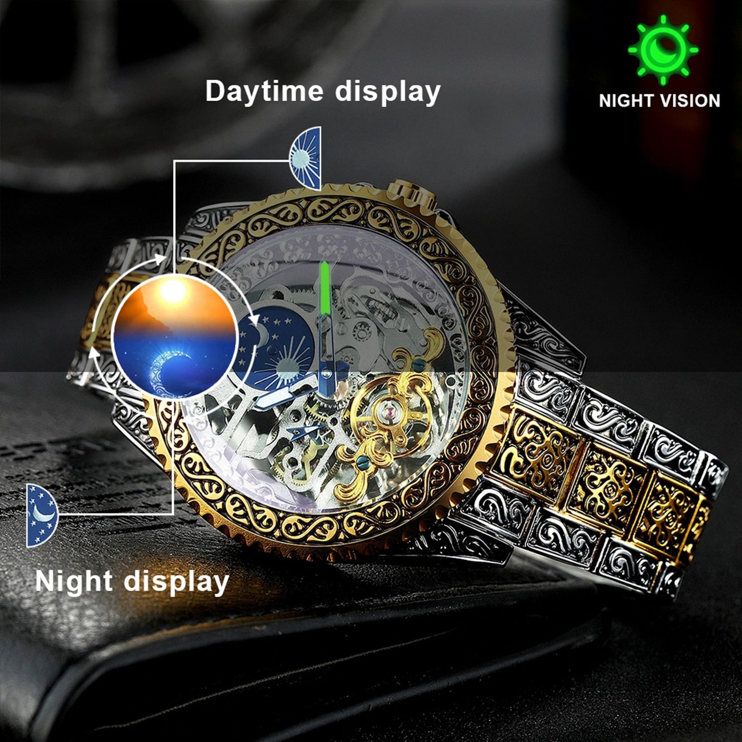 Avelena | Vintage Moon Automatikk Tourbillon Uhr