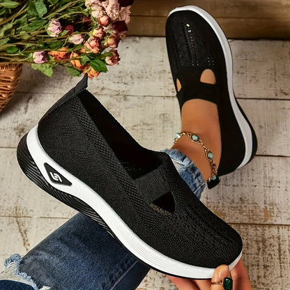 Avelena Leichte Strick-Cut-Out Sneaker für Damen | Atmungsaktiv für den Alltag