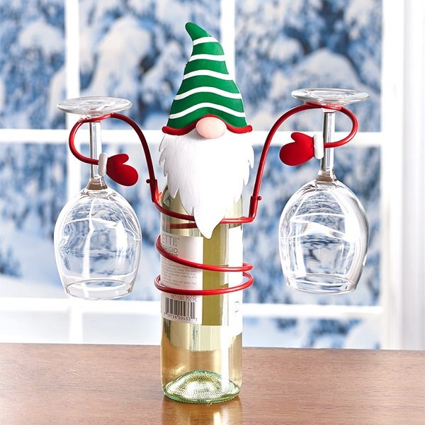 Avelena | Urlaub Weinflasche & Glas Halter - Weihnachtsdekoration