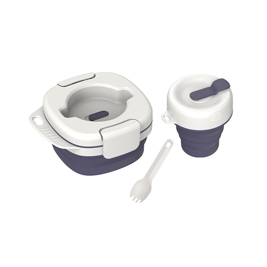 Avelena | Tragbares Silikon-All-in-One Campingtischgeschirr-Set