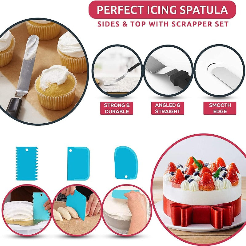 Avelena | Spritzbeutel und Tipps zum Dekorieren von Torten, Cupcakes & Keksen - 48 nummerierte Spritztüten für Torten mit wiederverwendbaren & Einweg-Backbeuteln