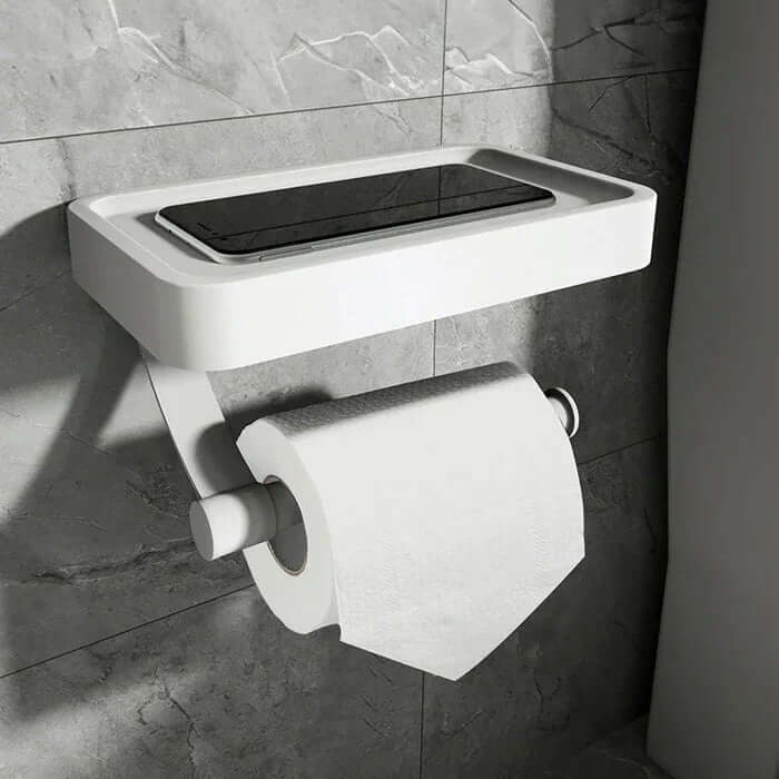 Avelena | Edelstahl Toilettenpapierhalter mit Ablage