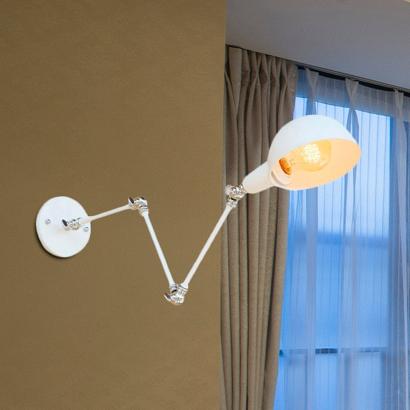 Avelena | 1 Bulb Wandleuchte Retro-Stil Schwenkarm Metall Mini Wandlampe in Weiß für das Arbeitszimmer