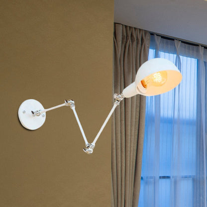 Avelena | 1 Bulb Wandleuchte Retro-Stil Schwenkarm Metall Mini Wandlampe in Weiß für das Arbeitszimmer