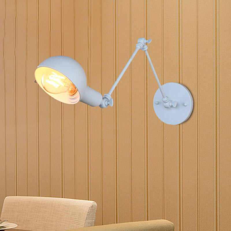 Avelena | 1 Bulb Wandleuchte Retro-Stil Schwenkarm Metall Mini Wandlampe in Weiß für das Arbeitszimmer
