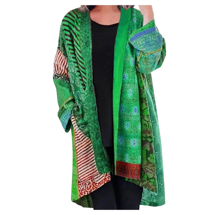 Levendige patchwork kimono jas voor vrouwen