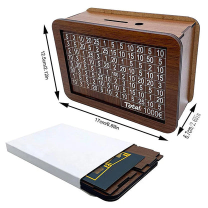 Avelena | MünzTresor Sparschwein aus Holz mit Zähler