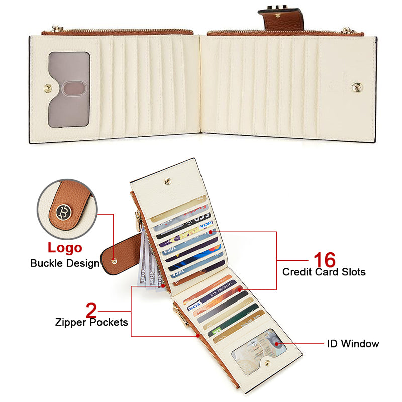 Avelena | Trendige Clutch mit Reißverschlusstaschen und Kartenfächern