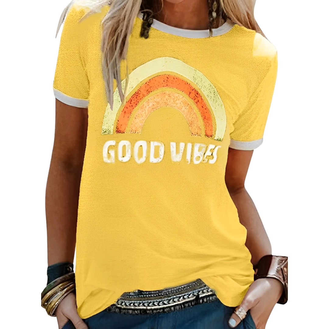 "Good Vibes" Modisches Statement-T-Shirt