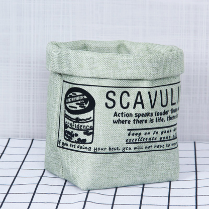 Avelena | Dekorativer Stoffpflanztopf mit Aufdruck – Vielseitiger Aufbewahrungstopf für Pflanzen und Deko