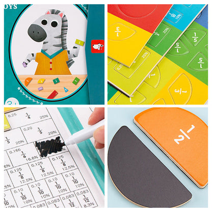 Avelena | Magnetisches Buch-Bruchteil-Puzzle für Kinder - Spielend Bruchrechnen lernen
