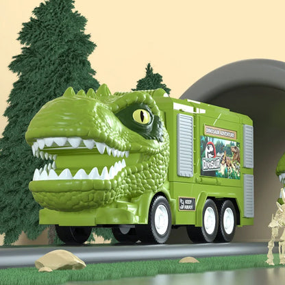 Avelena | Neues Dinosaurier Verwandlungs Technisches Lastwagen Schienen Spielzeug Set