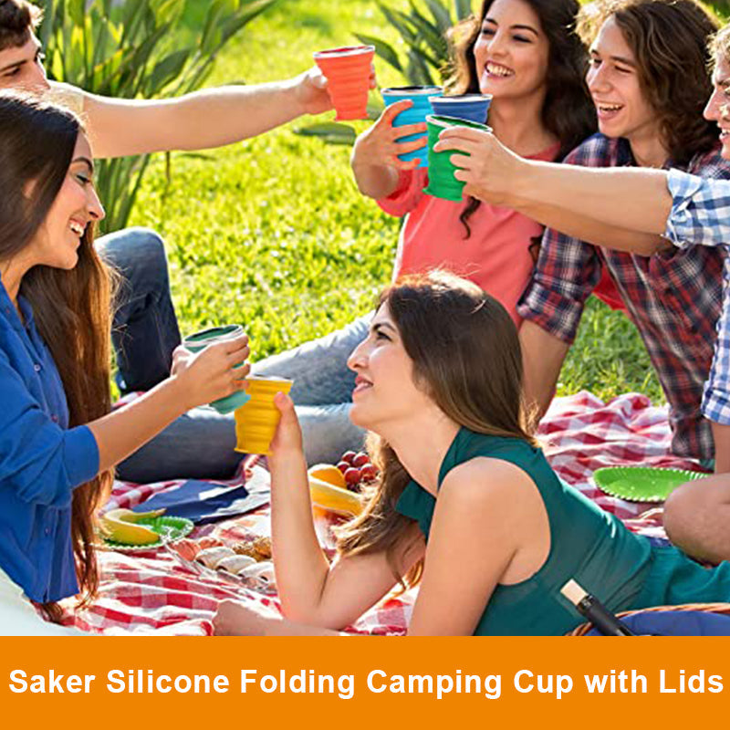 Avelena | Silikon Faltbarer Campingbecher Mit Deckel